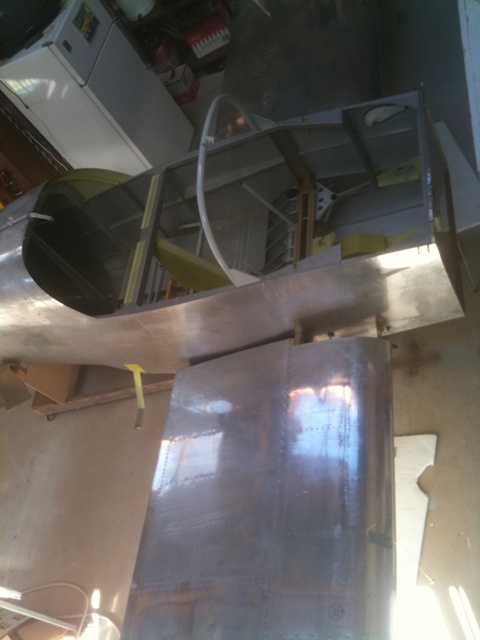 Fuselage from above. The front deck is not installed and still need to install everything firewall forward, in the panel area and the canopy. There's still a lot more to do. 