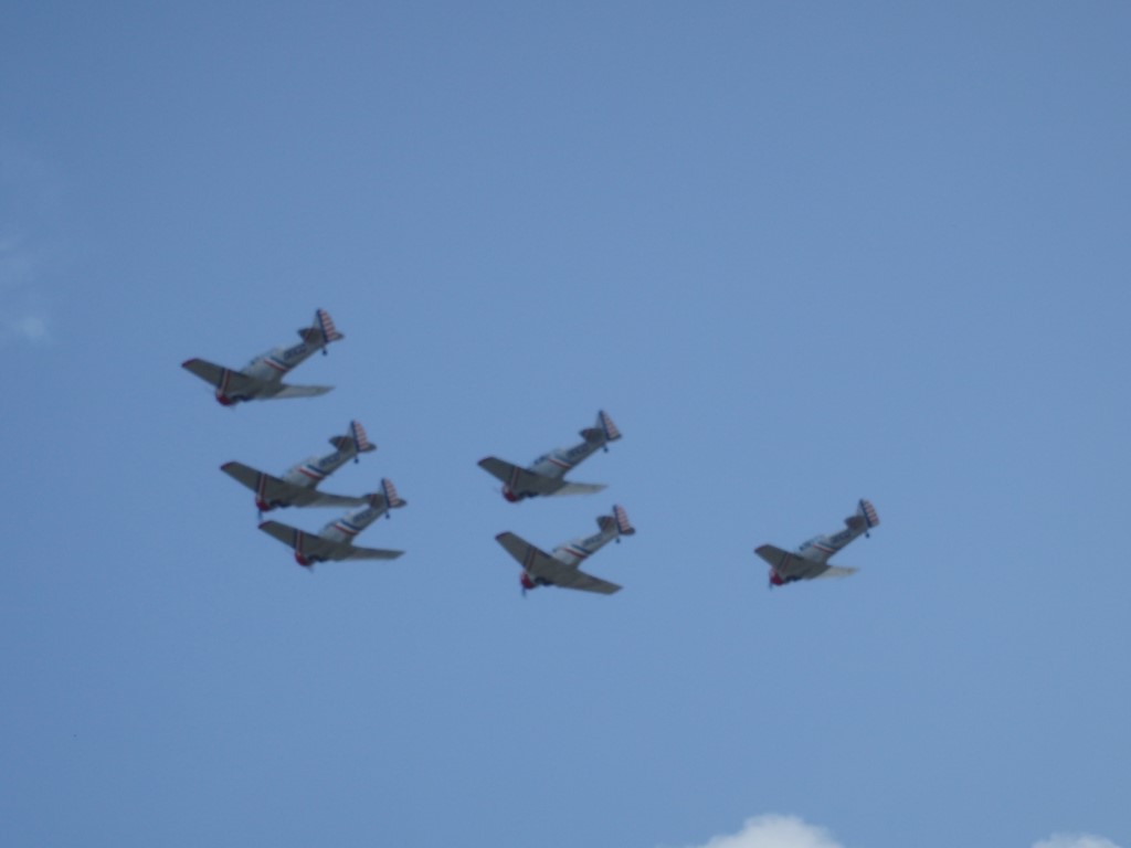 Formation flying is just one of the many ongoing aerial displays. There is always something to see either on the ground or in the air.